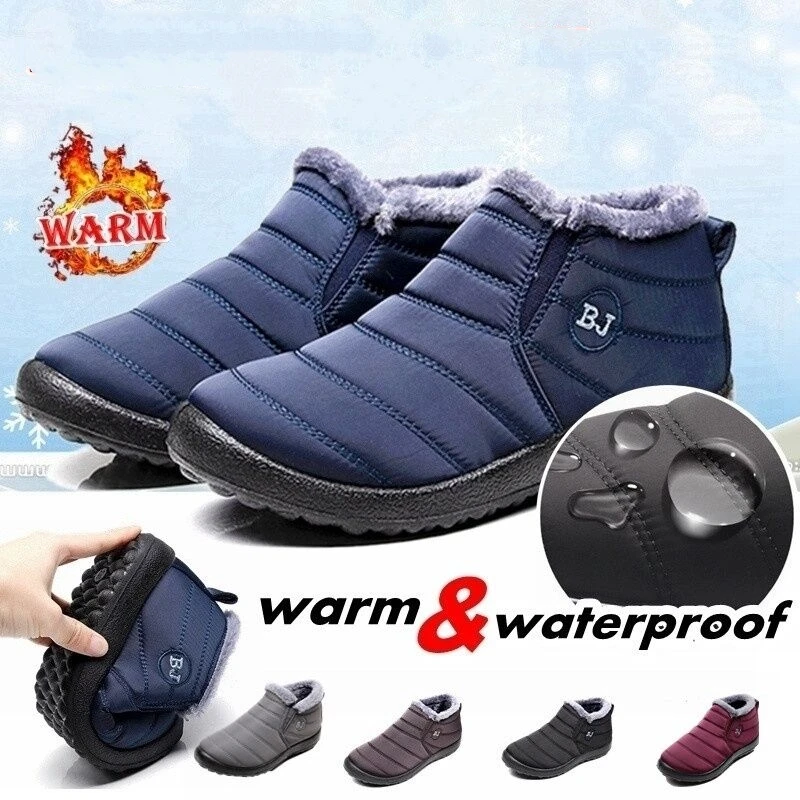 Women Snow Boots Winter Waterproof Women's Plush Thickened Warm Boots Female Anti-slip Shoes Plush Size 43 Winter Ankle Boots