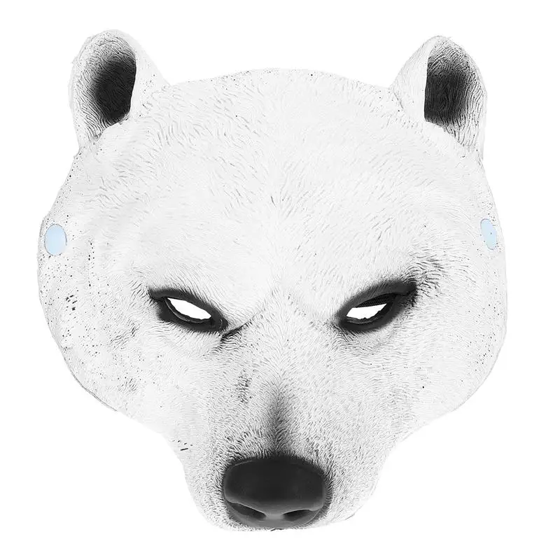 

1pc 3D Animal Masks Adult Party Mask Halloween Cosplay PU Masks Horror Evil Photo Booth Masquerade Costume Prop Polar Bear