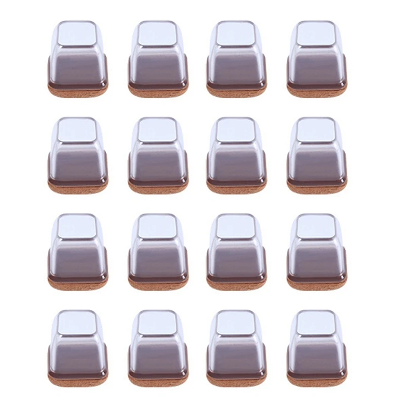 

16 Pcs Clear Silicone Chair Leg Floor Protectors With Wrapped Felt, Extra Small Chair Leg Caps