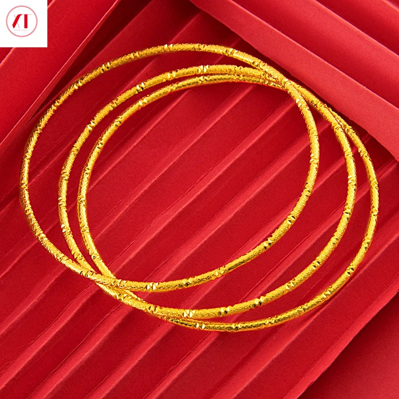 [3 в 1 комплекте] XT Jewelry Korea 24k 2 мм Тонкий браслет женский 916 оригинальный