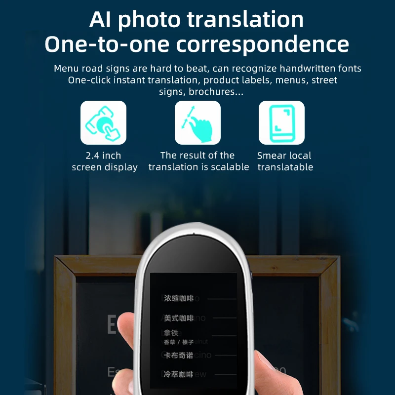 2022 F1A Translator With Bluetooth Camera Support Photographic Scanning Smart Instant Voice Offline Multi-Languages WIFI enlarge