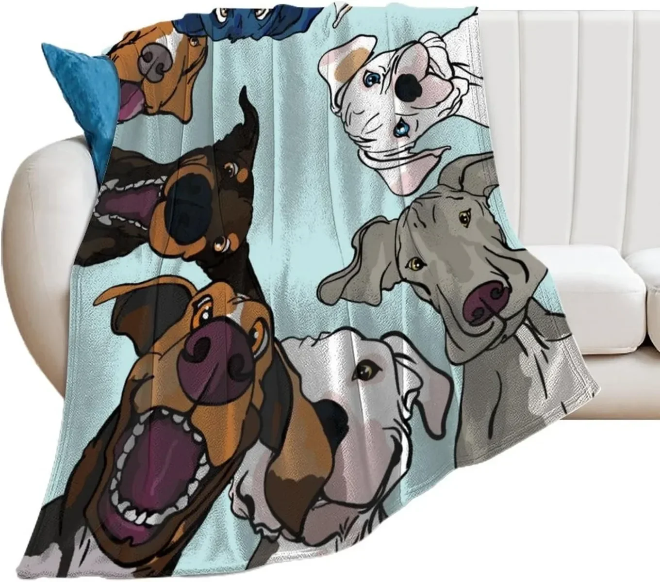 Одеяло с милым рисунком собаки мягкое легкое уютное фланелевое теплое одеяло