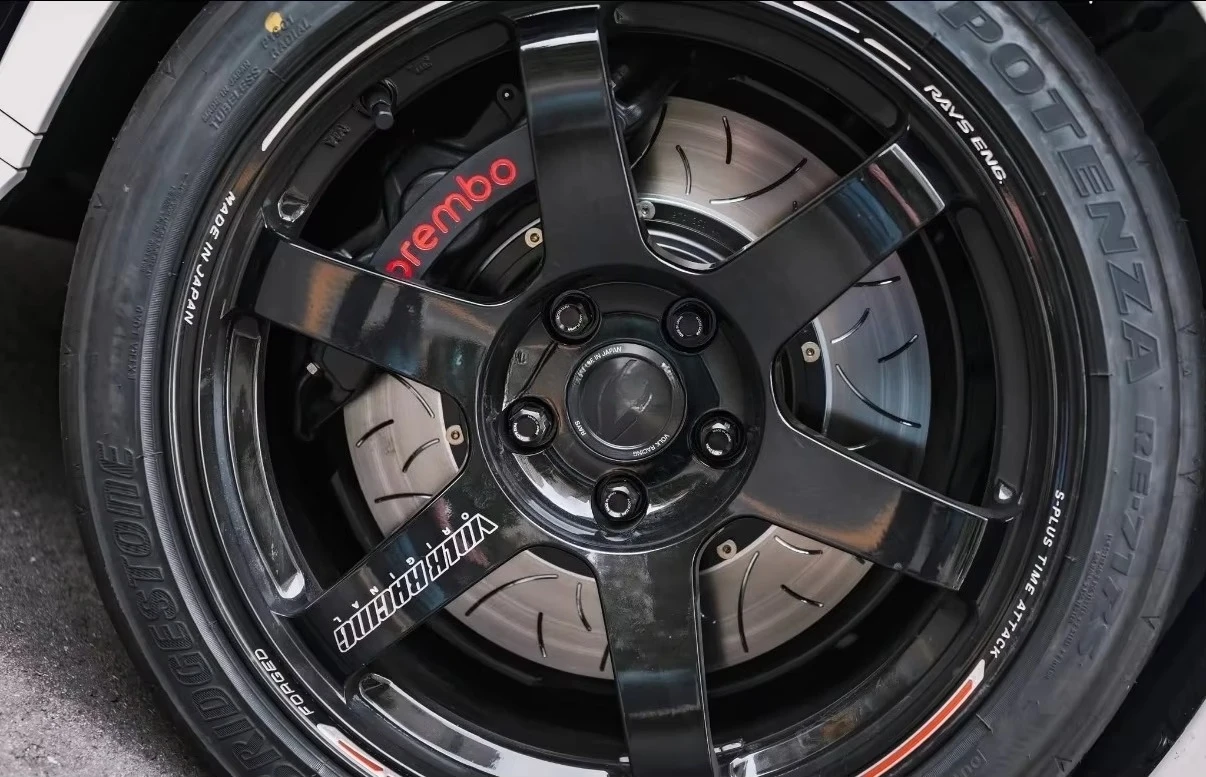 Фото Кованые диски HC 1:1 TE37 SL 17-19 дюймов 5x114.3 с индивидуальной накаткой, цвет Racing Green / Chrome, для Civic, WRX, BRZ, 86 №5
