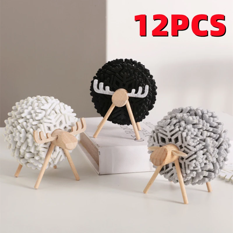 

12Pcs/Set Sheep Felt coaster Creative Coaster Tableware Heat Insulation Tea Coaster Table Mat Home Desktop Decorations