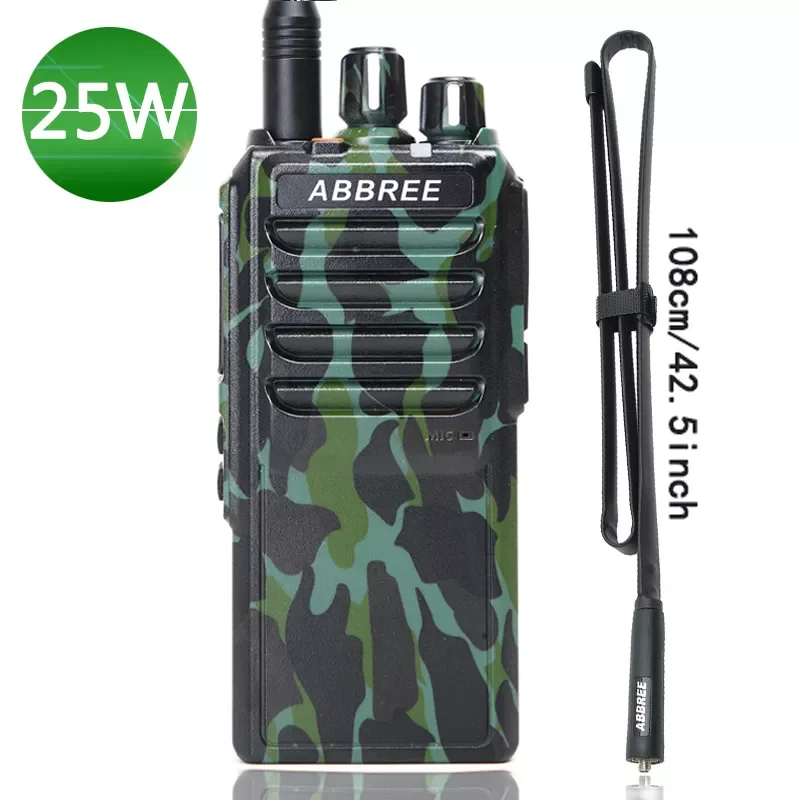 AR-25W 25W High Power Walkie Talkie UHF 400-480MHz 10Km Range Radio 4000mAh Battery + Foldable CS Tactical Antenna