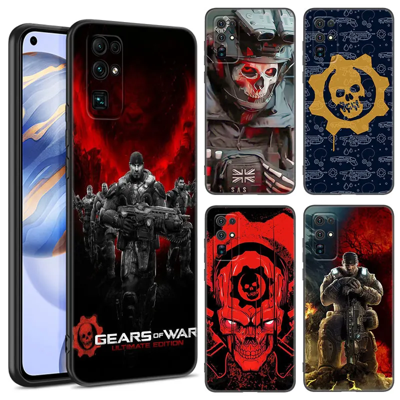 Черная силиконовая телефонная розетка Gears Of-Wars для Honor 70 90 Lite X40 GT X50 i X5 Plus X6A X6S X7A X8A