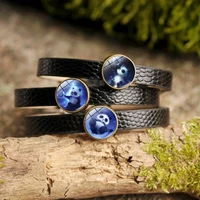 wg 1pc cute starry panda leather bangles bracelet time gemstone adjustable leather bracelet jewelry