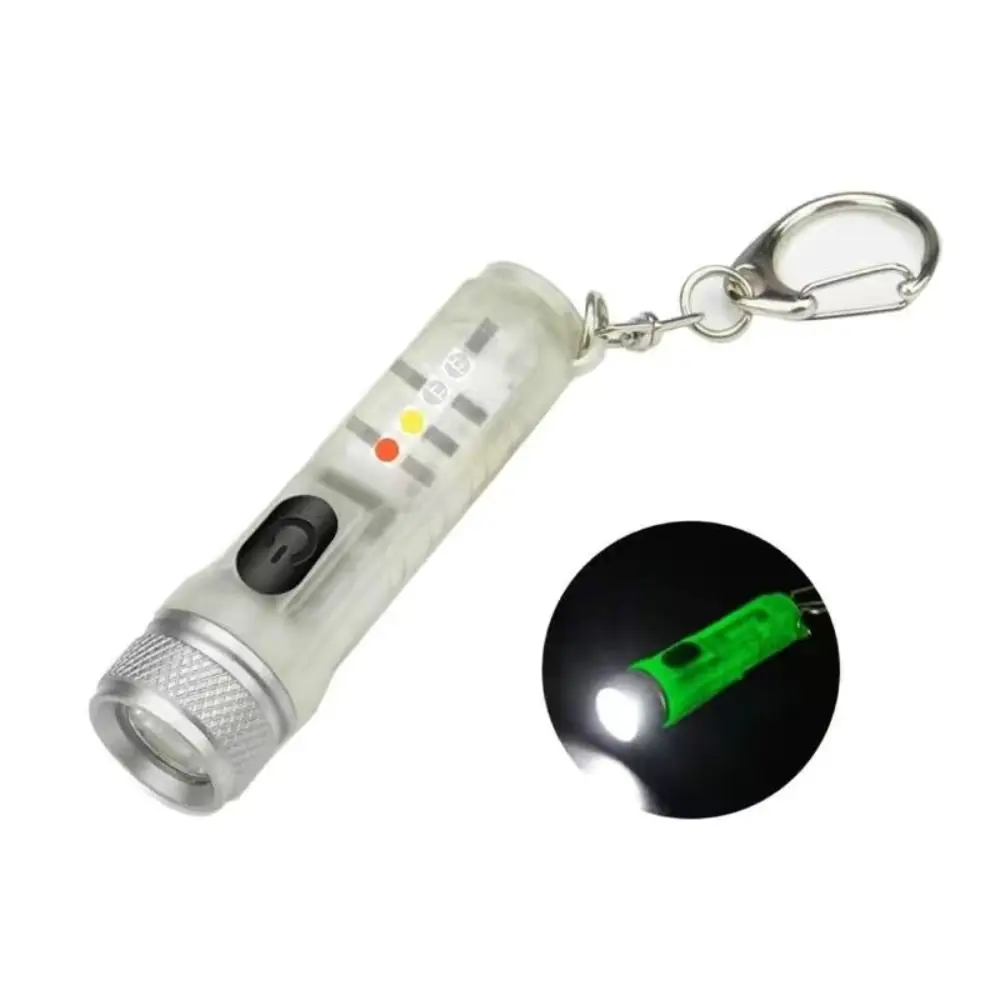 

Type-C Charging Mini Flashlight Magnetic Attraction Emergency Lamp Keychain Light ABS Lightweight Portable Flashlight Camping
