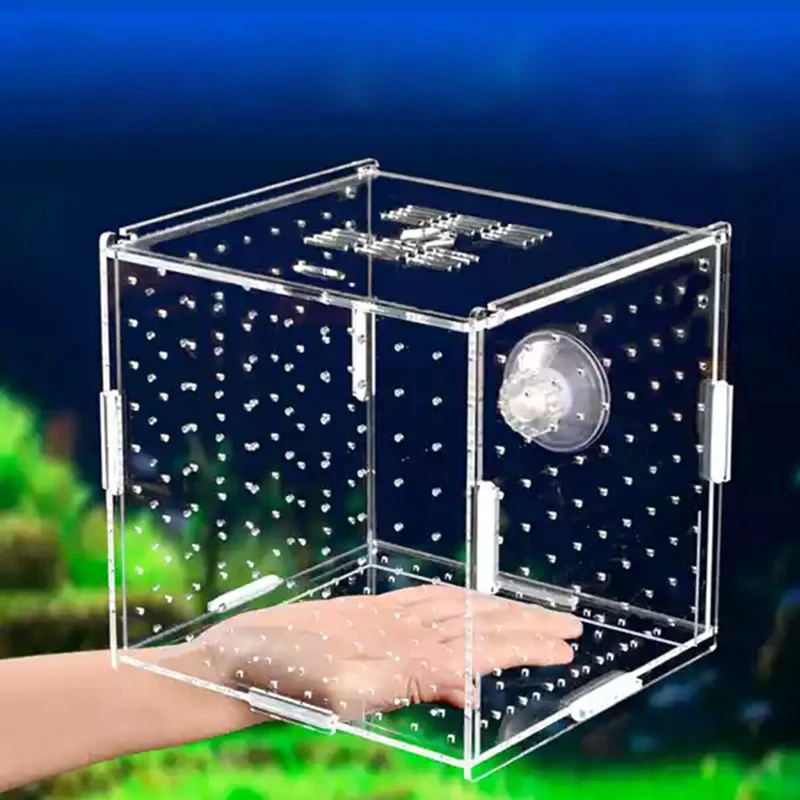 

инкубатор для аквариума Коробка для разведения рыбы, акриловая коробка для изоляции рыб с присосками, аквариумный инкубатор для мелких рыб,...