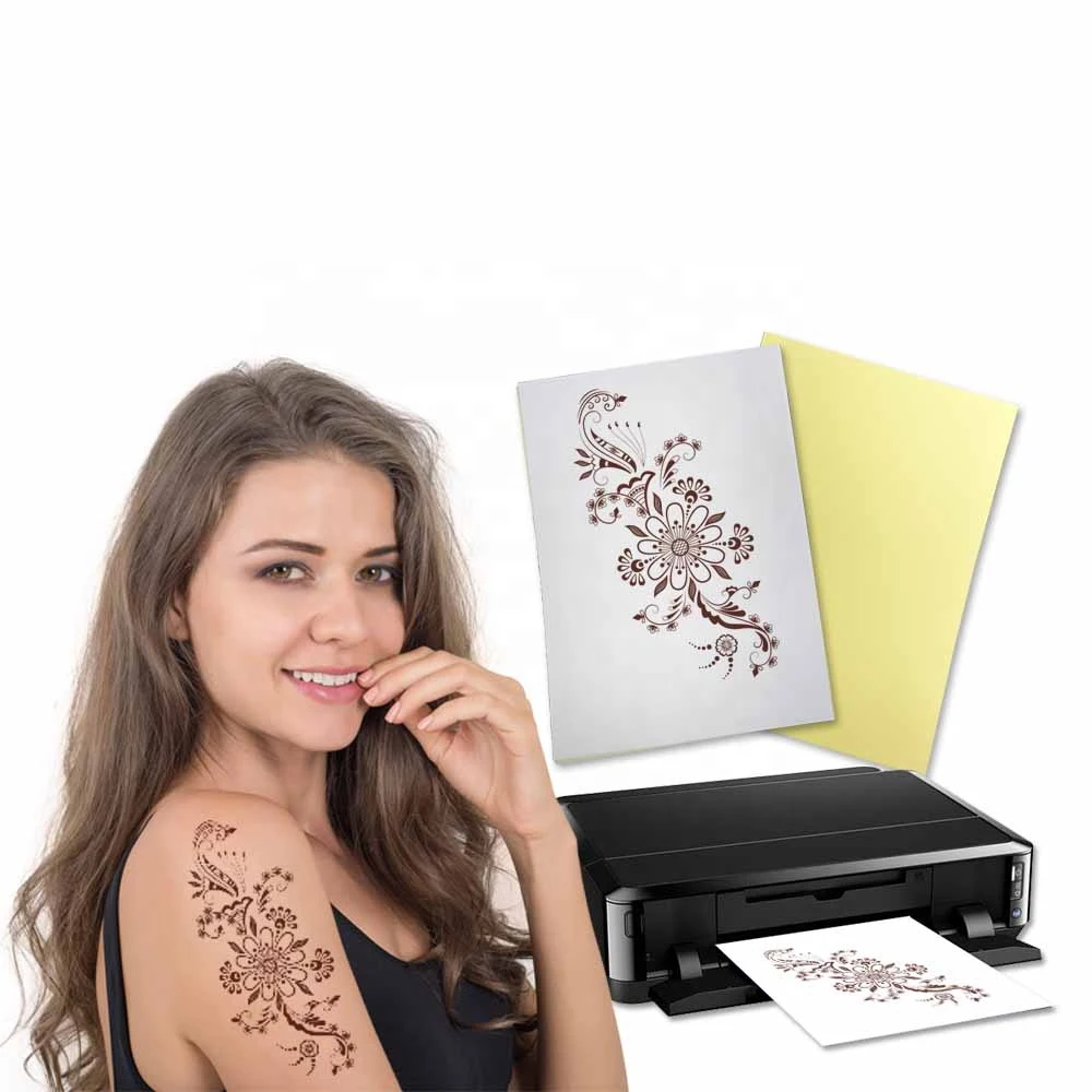 A4 Art Tattoos Paper DIY Waterproof Temporary Tattoo Skin Paper With Inkjet or Laser Printing Printers For Tatoo Women Children