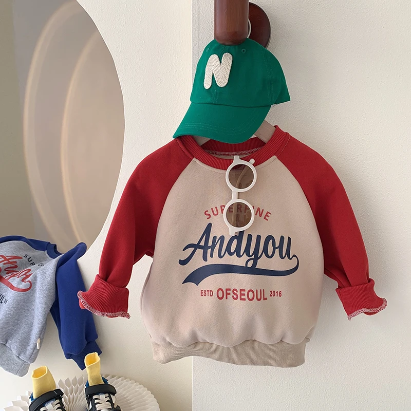 

Новый осенний Детский свитшот MILANCEL, детская Свободная Повседневная рубашка с надписью, Толстовка для девочек