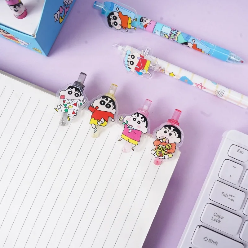 Фото Набор гелевых ручек Crayon Shinchan (48 шт./коробка) с мультяшным дизайном, для школы и офиса, канцелярские принадлежности для студентов, подарок для девочек №3