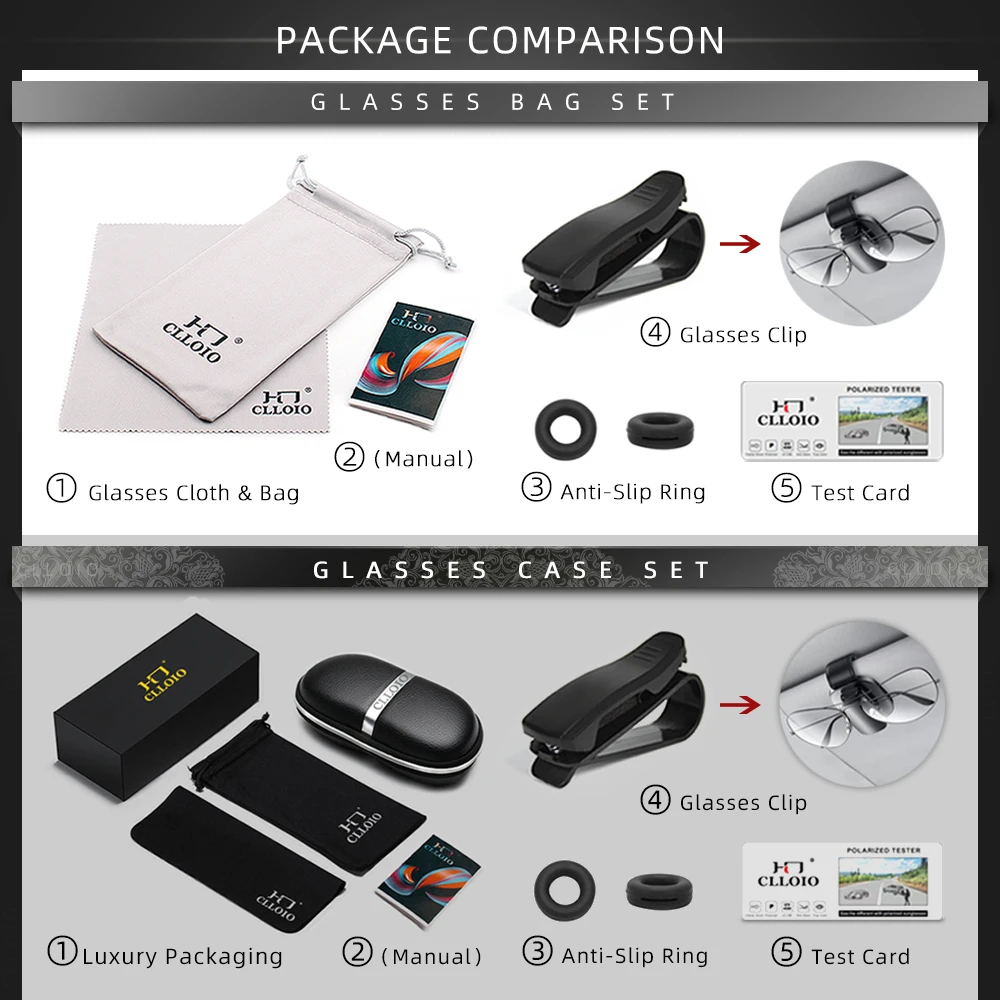 Очки солнцезащитные CLLOIO Мужские поляризационные качественные алюминиевые