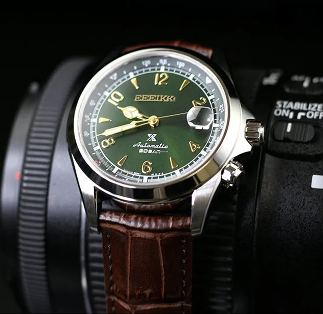 Новинка 2022 роскошные брендовые модные деловые часы Seiko с зеленым циферблатом и