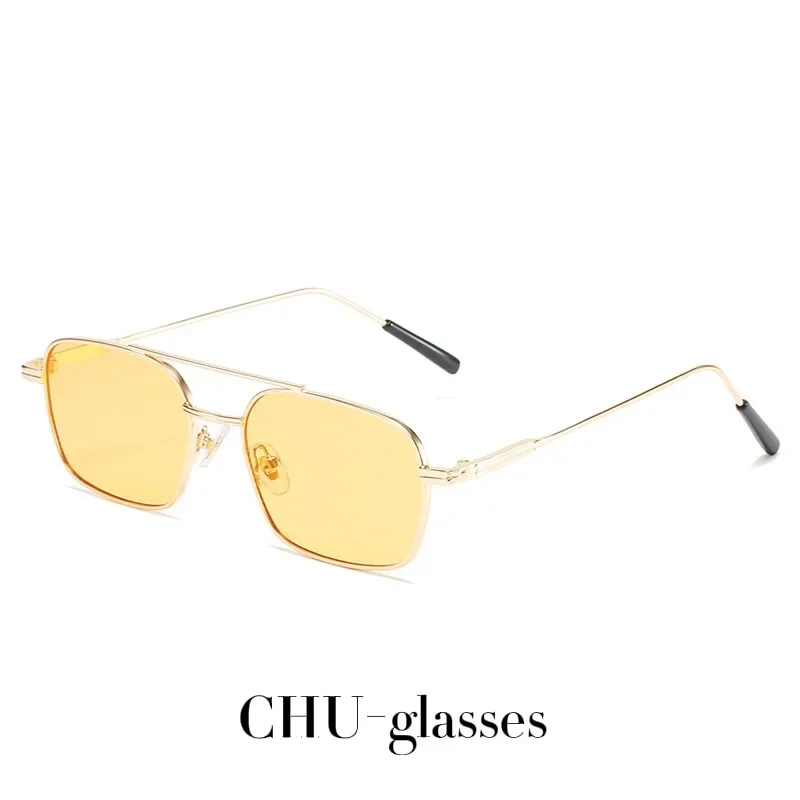 Винтажные металлические солнцезащитные очки с градиентным закатом и двойными