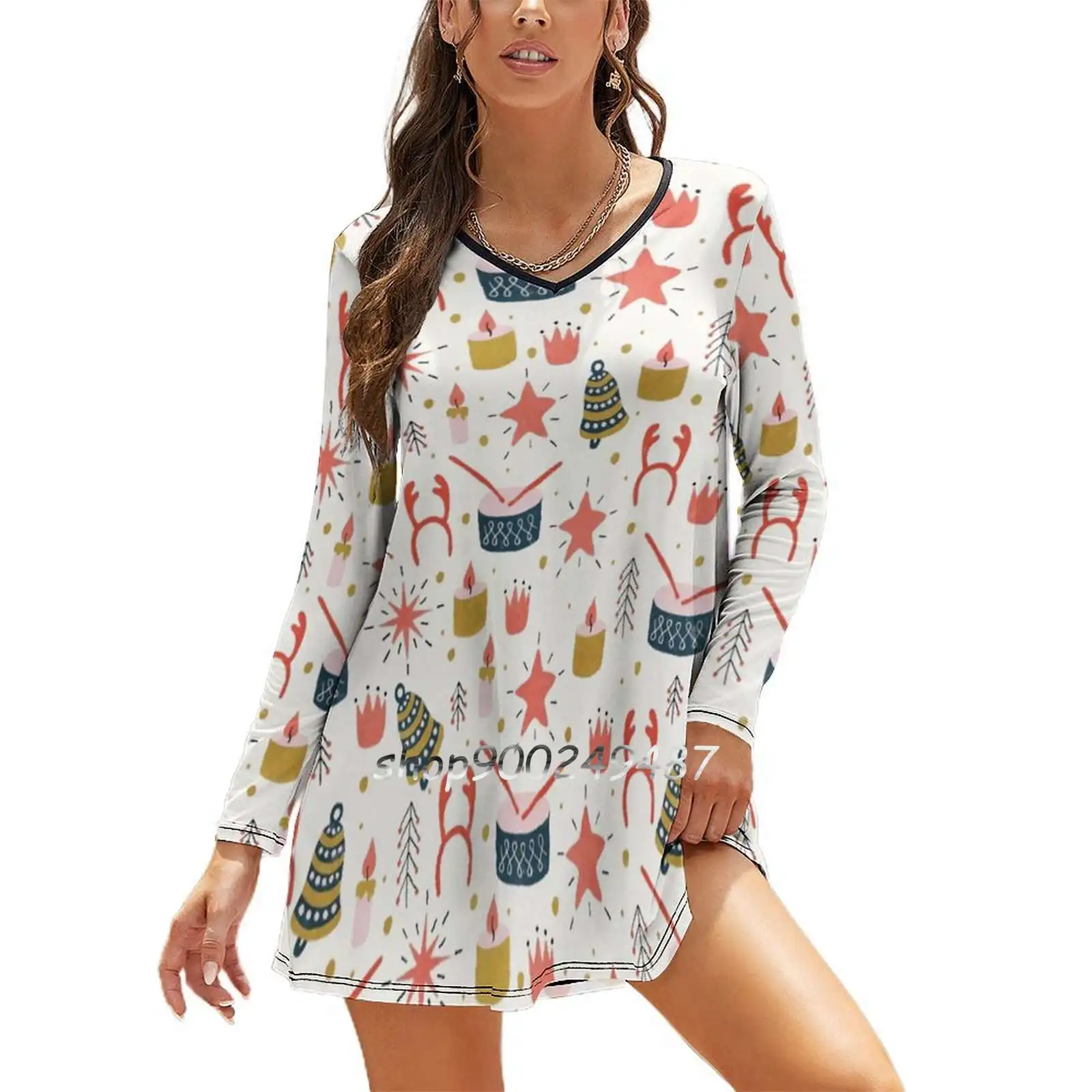 Рождество с игрушками Вечерние платья Миди Сексуальное платье Женское милое