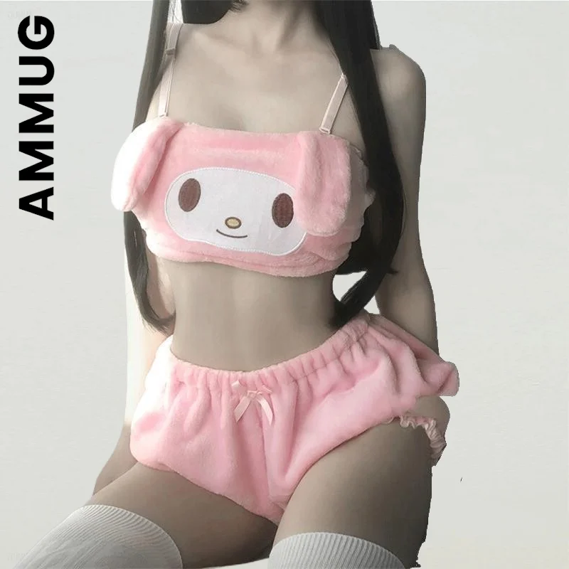 

Ammug Women Fashion Pajamas Sleeveless Crop Top+Shorts Sleepwear 2 Pcs Set Lingerie Soft Women Sleepwear Clothes Female
