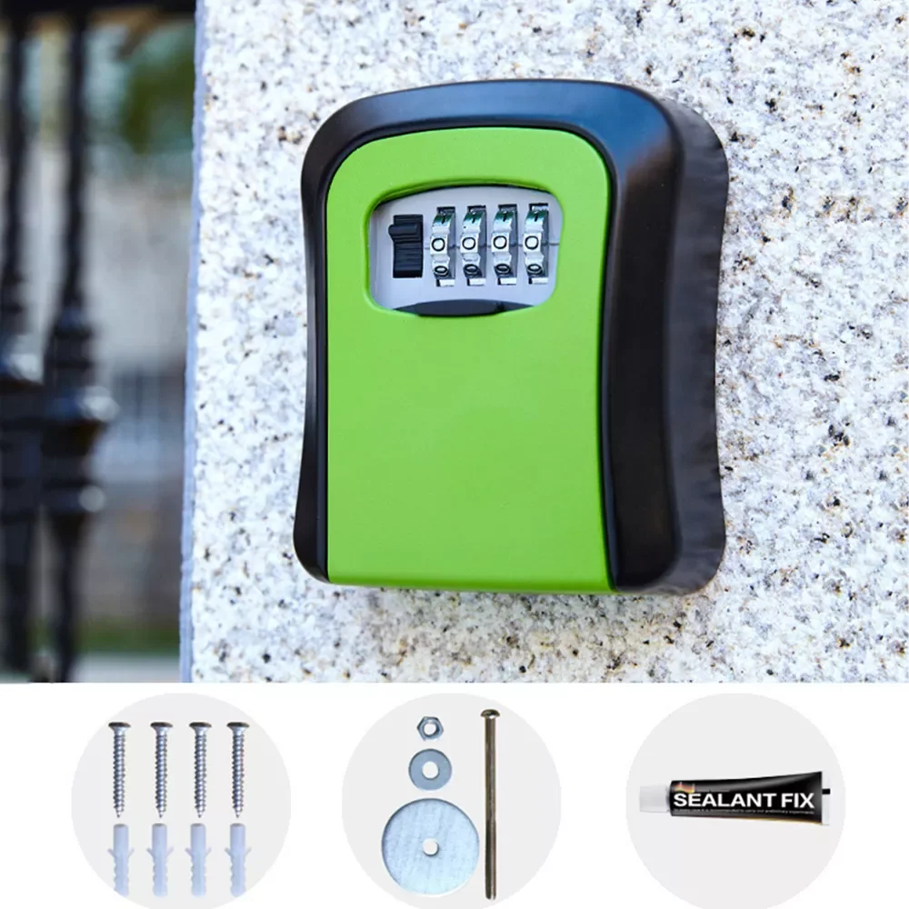 

Key Lock Box Wall Mounted key Holder Organizer 4 Digit Combination Password Code Lock Home Security Key Safe Box caja fuerte