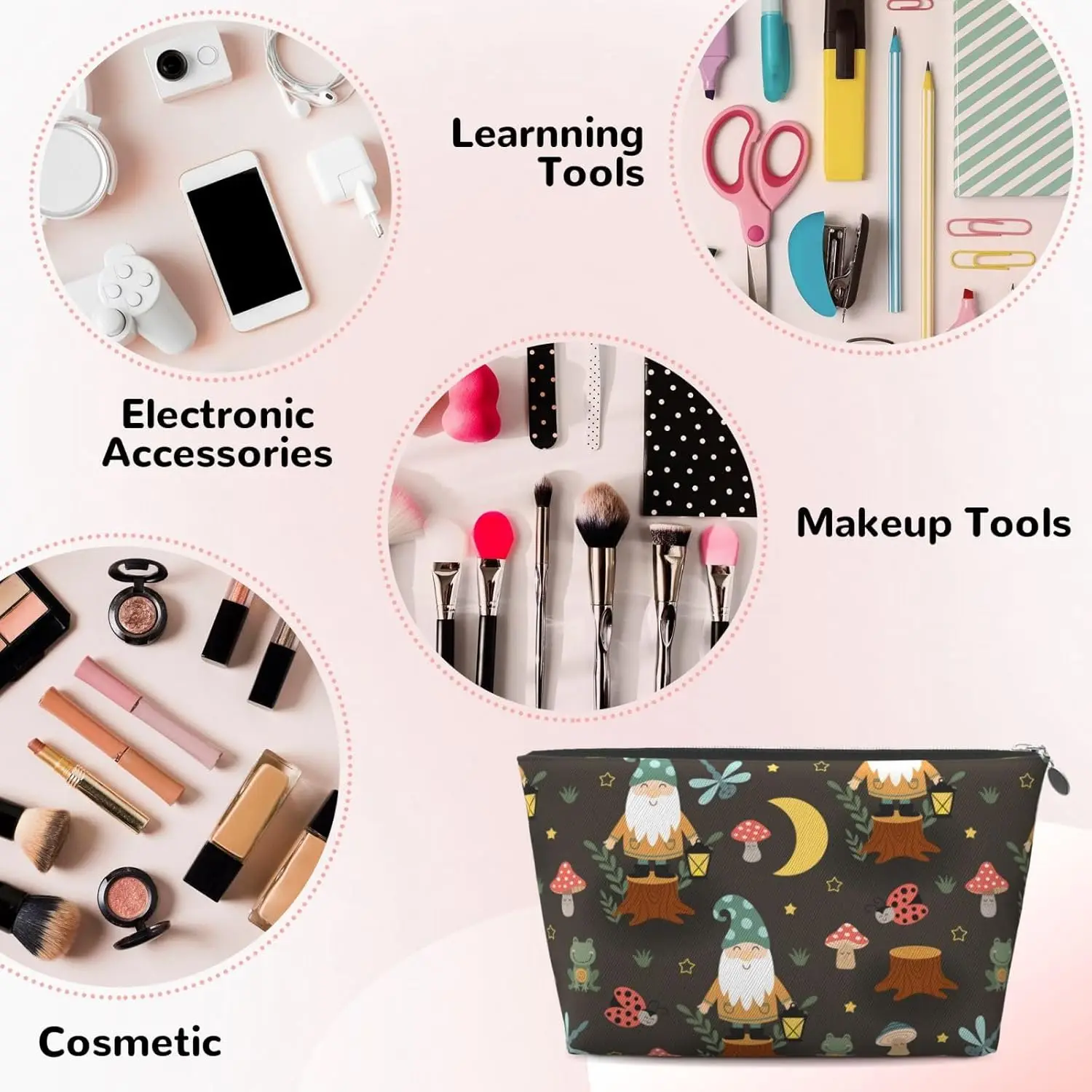 Гном насекомое лягушка косметичка женские дорожные туалетные принадлежности