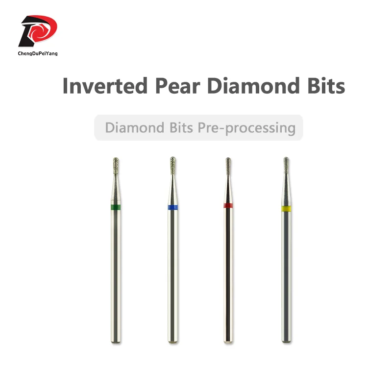 Биты с перевернутой грушей и бриллиантами Сверла для ногтей Маникюр