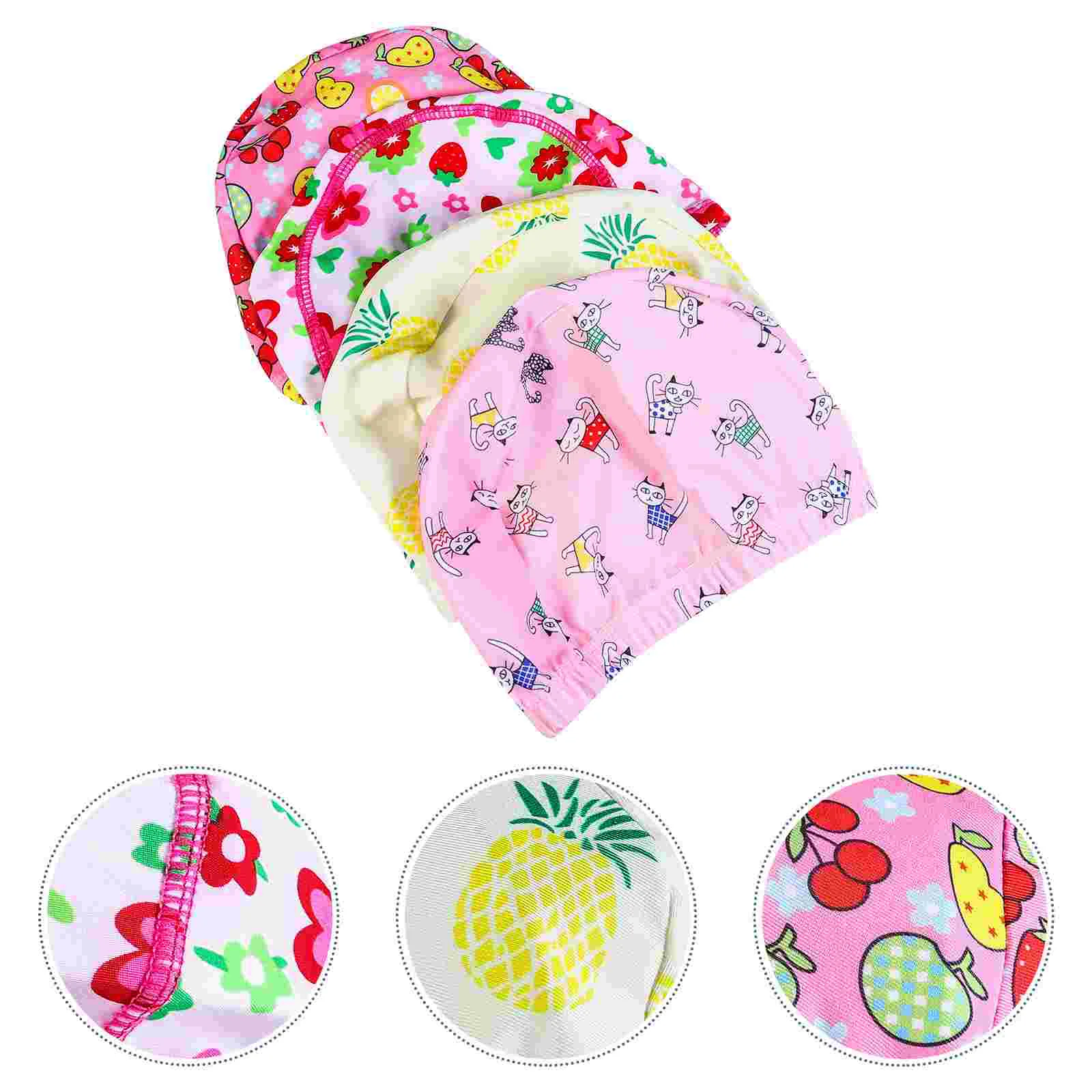 

4pcs Cartoon Printing Swim Cap Waterproof Cartoon Swimming Cap Swim Hat for Toddler Kid