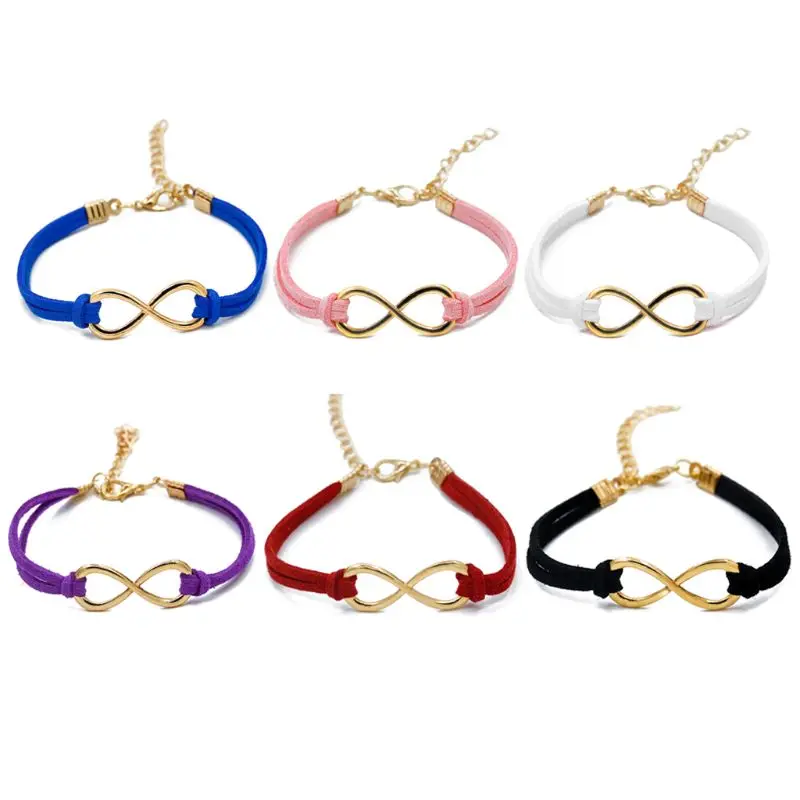 

for infinity Love Number 8 Symbol Bracelet Leather Kabbalah Bracelet for Friend