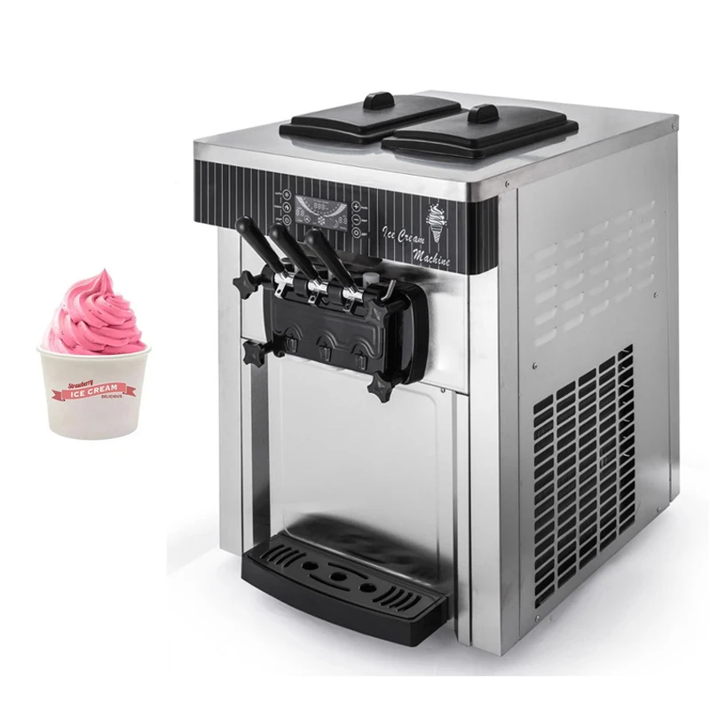 

Commercial Soft Serve Ice Cream Machine Desktop Ice Cream Makers Stainless Steel Sundae Ice Cream Vending Machines 110V 220V