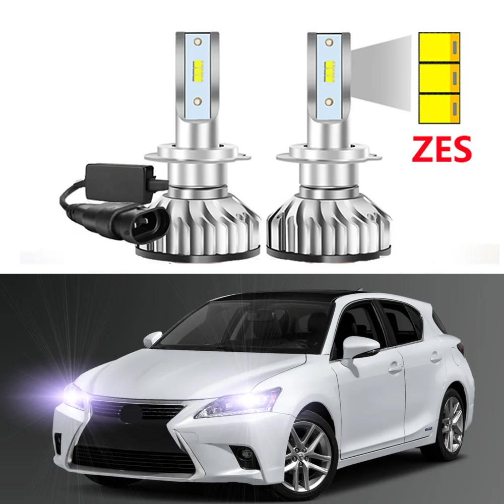 2Pcs Car LED Headlight Bulbs For Lexus CT 200h CT200h 2011 2012 2013 2014 2015 2016 2017 LOW Beam with ZES Chips