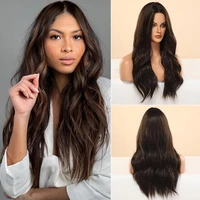 women wig silky inner mesh soft ombre highlight natural hair middle part wigs for female