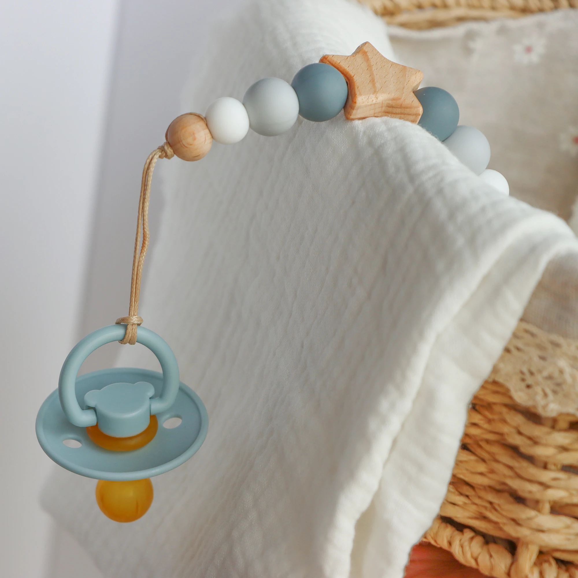 Жевательная звезда деревянные силиконовые бусины муляж Игрушка-грызунок