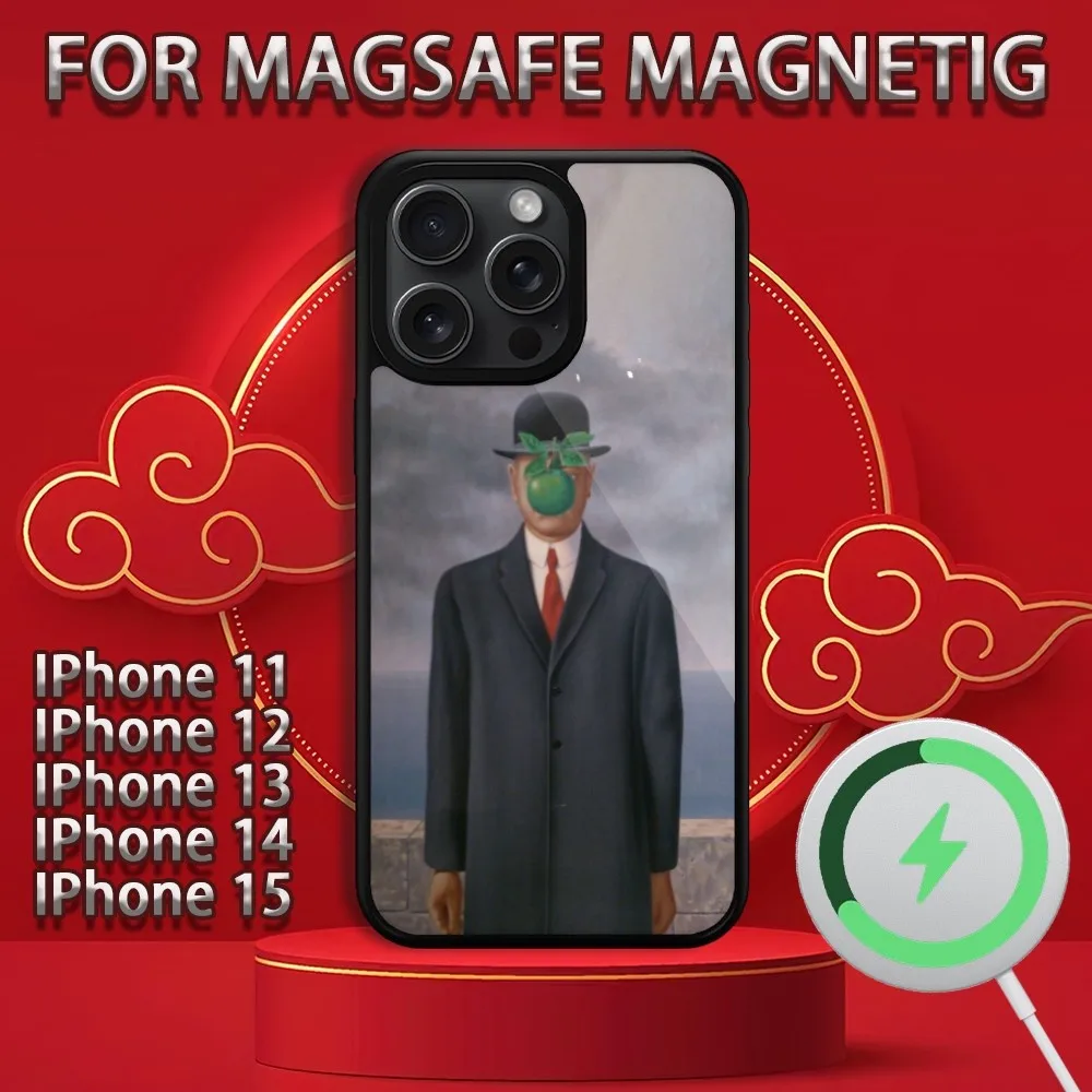 Чехол для телефона R-Rene Magritte Art iPhone 15 14 13 12 11 Pro Max Plus Magsafe магнитный чехол с