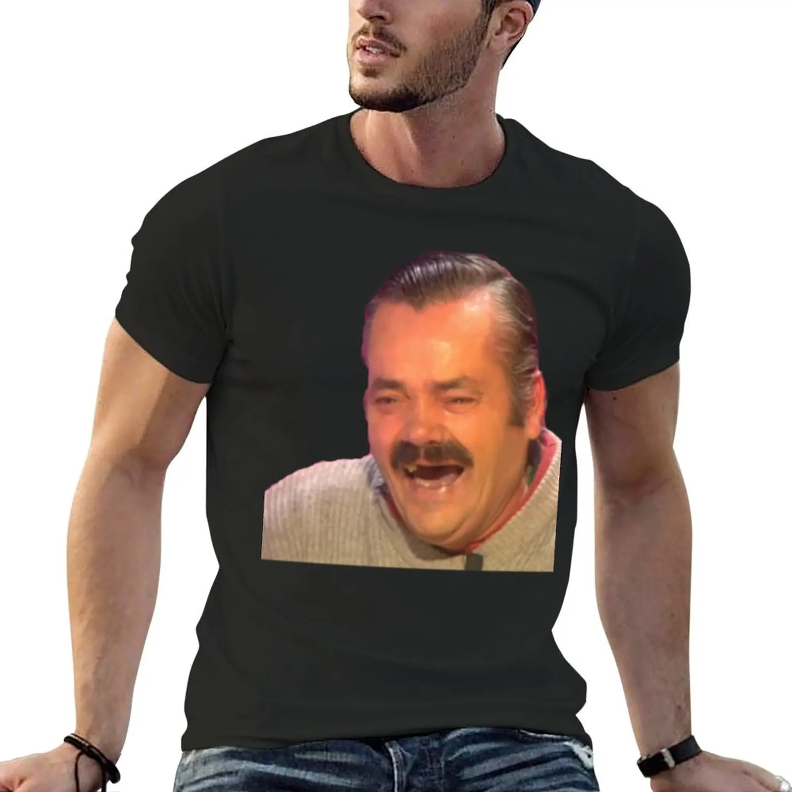 Issou-забавная футболка El Risitas большого размера с рисунком винтажная