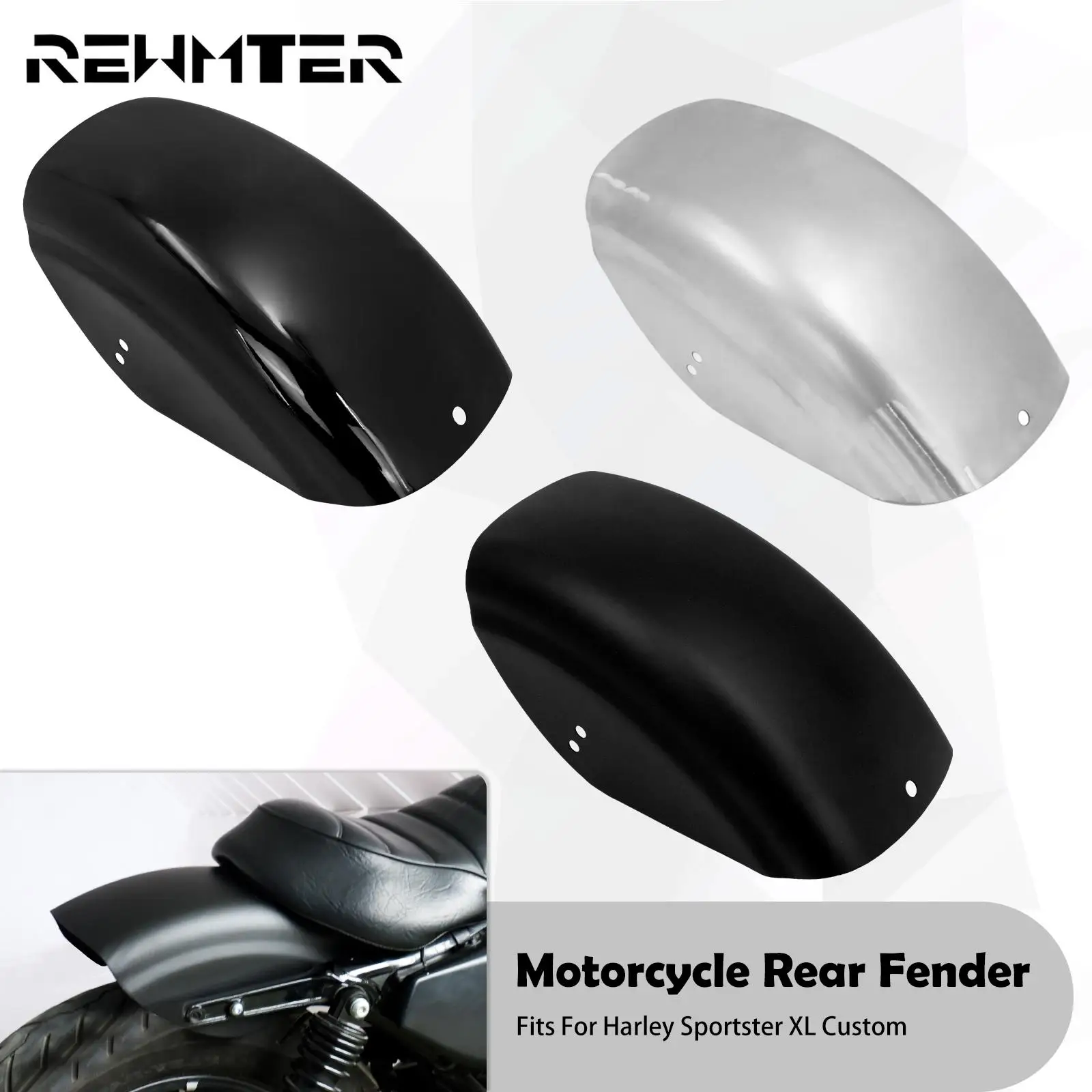 Motorcycle Bobber Short Flat Rear Fender Mud Guard Cafe Racer Mudguard Cover For Harley Sportster XL883 1200 48 72 Roadster Iron