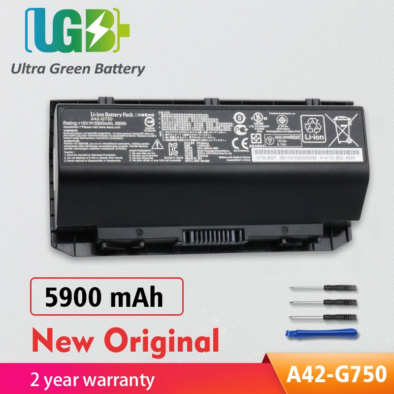 

Оригинальный аккумулятор UGB A42-G750 G750 G750JM для Asus ROG G750J G750JH G750JS G750JW G750JX G750JZ G750Y47JX-BL CFX70 CFX70J G750JY