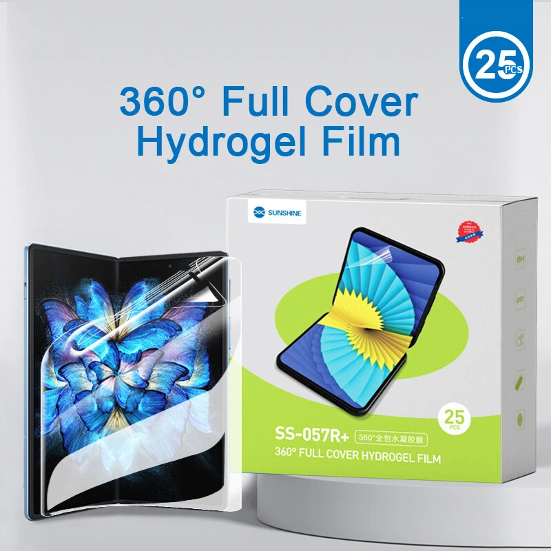 25 Pcs Sunshine All-inclusive Butterfly Hydrogel Film Full Wrapped Mobile Phone Protectors Front Back Film for Cutting Machine