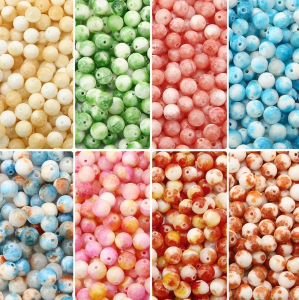 

10pcs 8/10mm Natural Colored Series Round Beads Loose finished DIY Handmade Bracelet Necklace Accessories