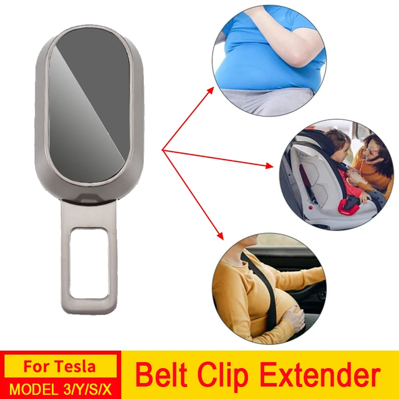 

For Tesla Model 3 Y S X Seat Belt Clip Extender Safety Seatbelt Lock Buckle Plug Insert Cover Car Window Breaker Accessories