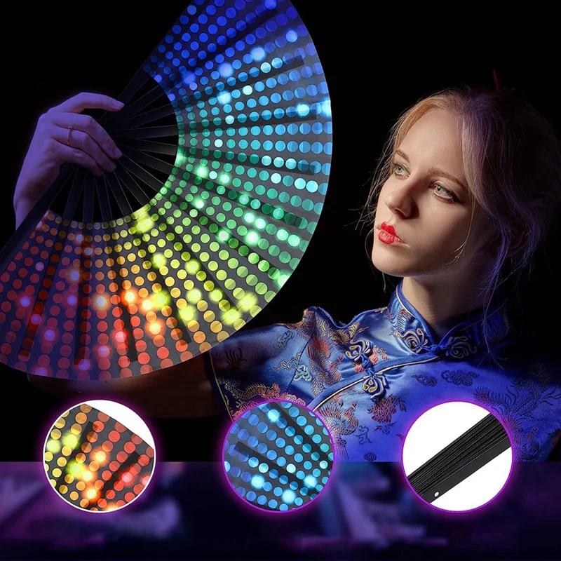 4 шт. Радужный Ручной Веер с блестками складной для взрослых праздничный