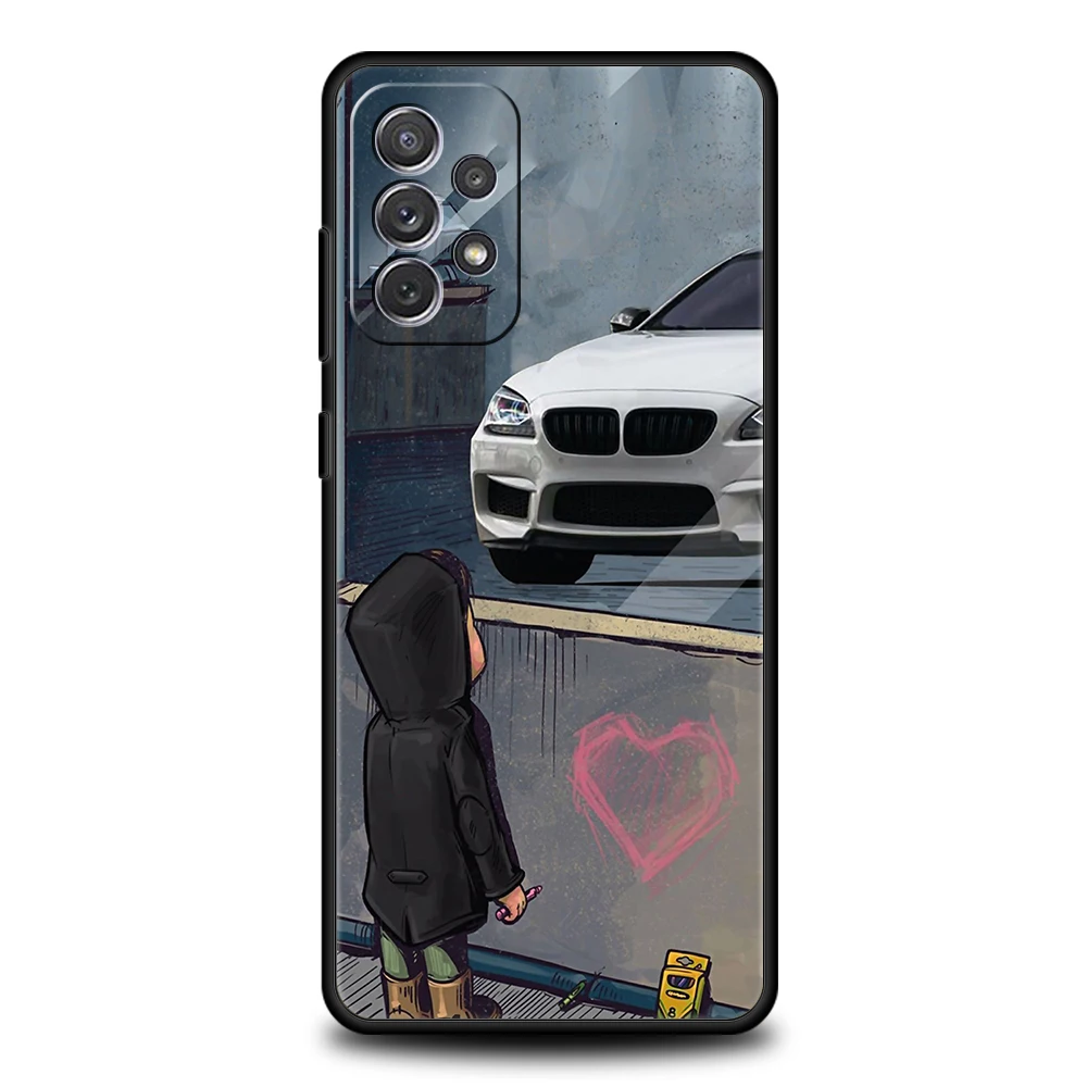 Boy See Sports Car Love Silicon Case For Samsung Galaxy A32 A52 A13 A22 A72 A51 A71 A41 A11 A31 A21S 5G Luxury Phone Cover Shell