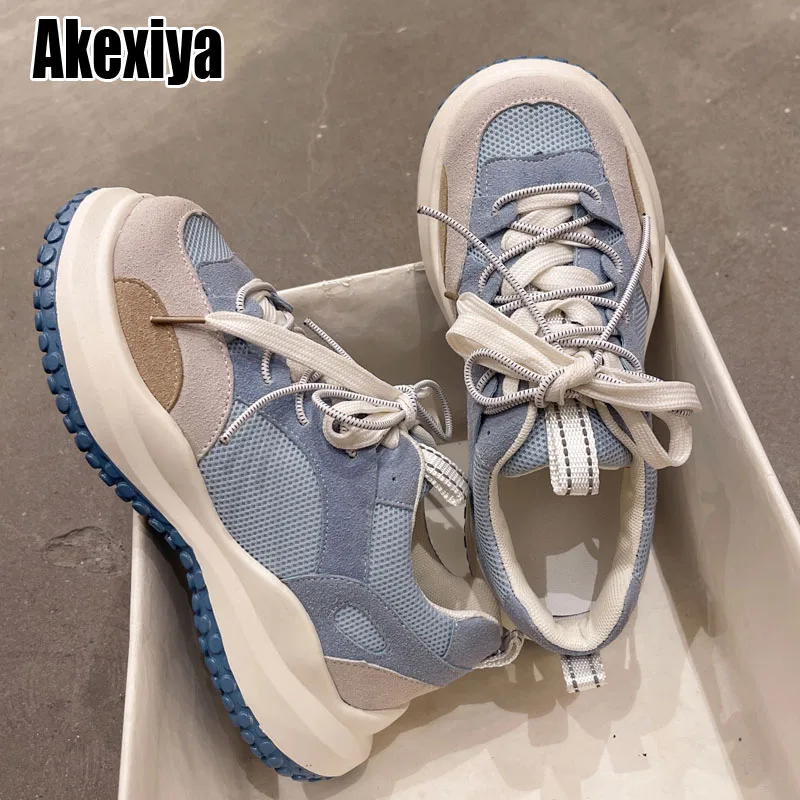 

Кроссовки женские кожаные на шнуровке, светильник Кая Повседневная Уличная обувь на плоской подошве, BC4677, осень