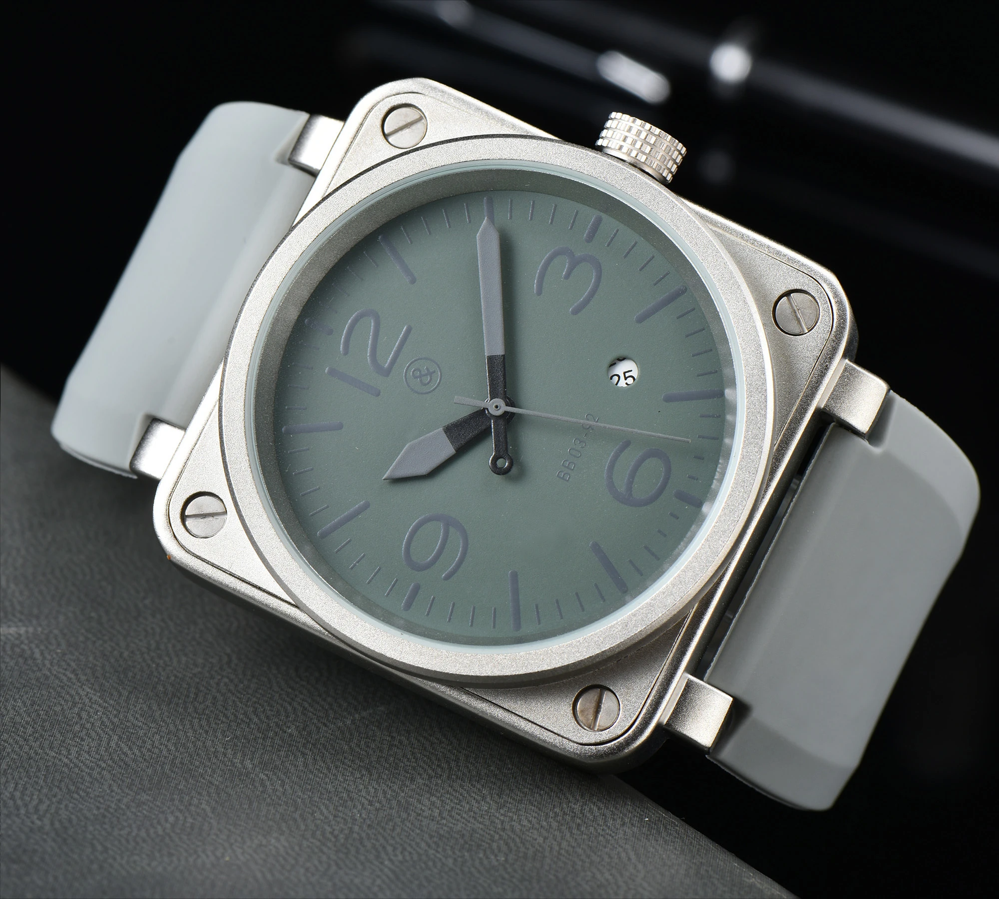 Оригинальные мужские часы черные резиновые механические Автоматические