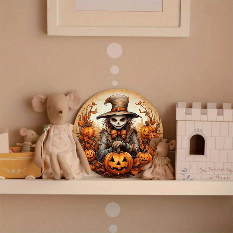 1 шт. 8x8 дюймов алюминиевый металлический знак осенний тимьян венок оранжевый