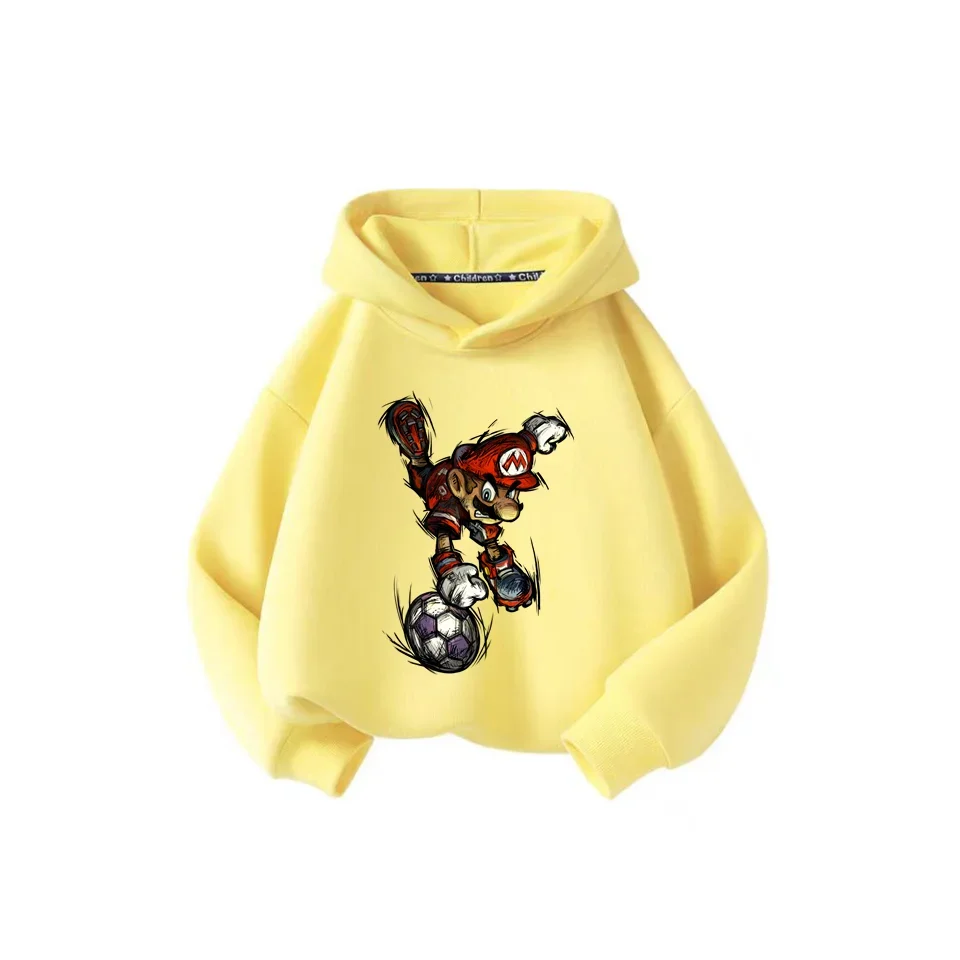 Толстовка Super Mario Bros Для Детей С Длинными Рукавами И Мультяшным Принтом Унисекс