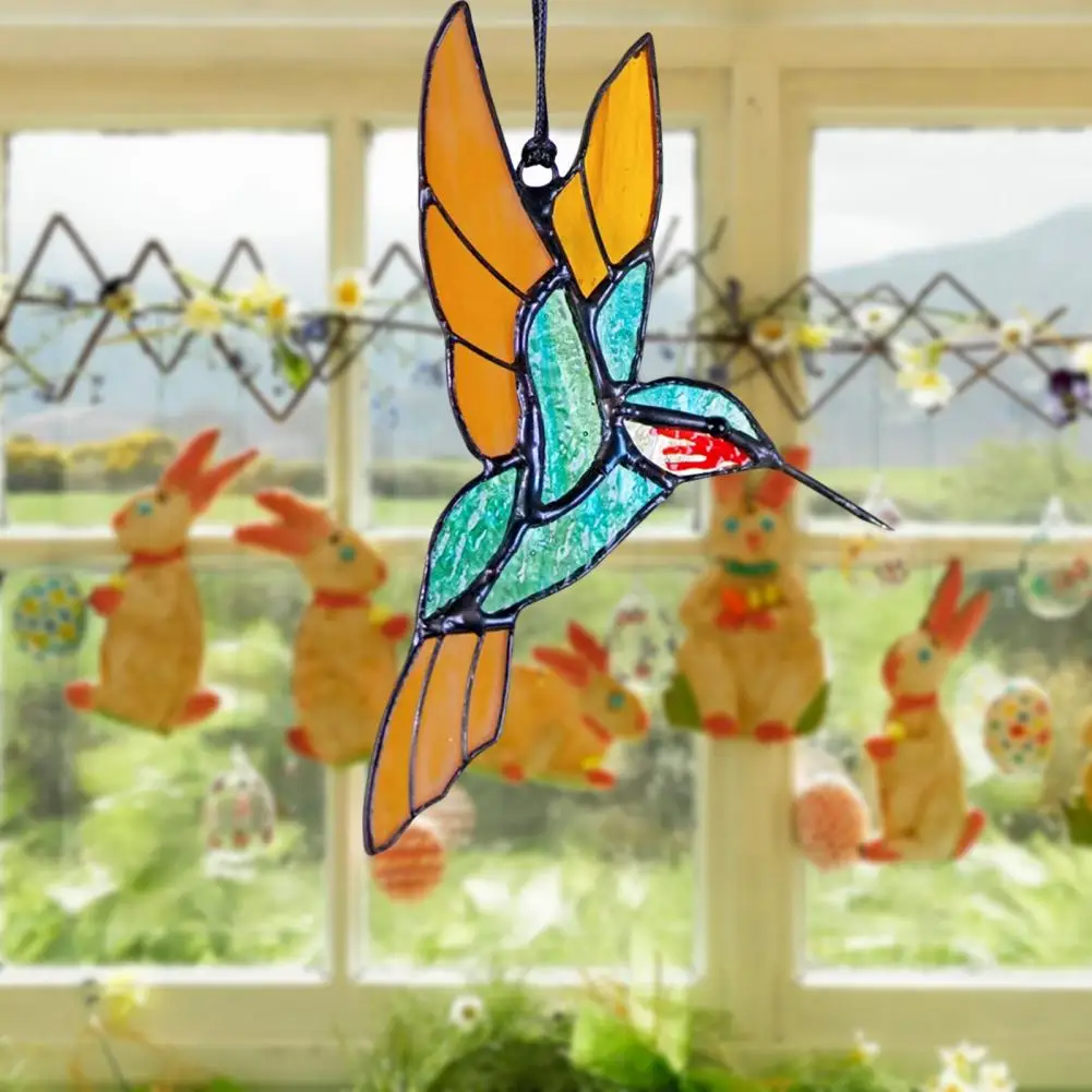 Настенное искусство Колибри витражное стекло колибри украшение для дома офиса