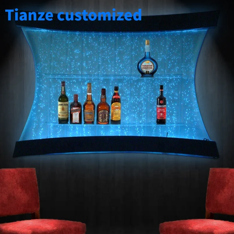 (Dostosowane) meble barowe led z bańką wodną wisząca witryna drążkiem alkoholowym