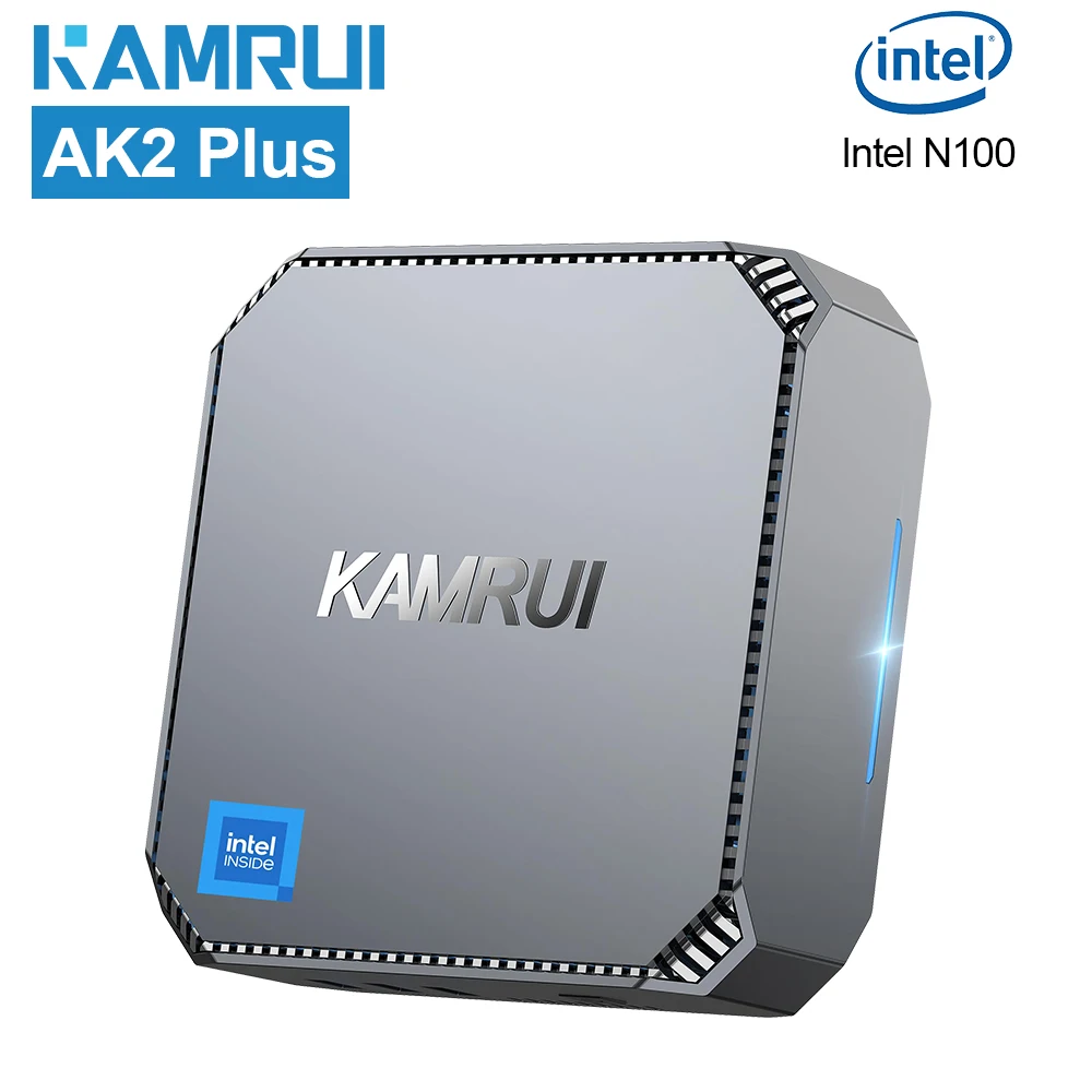 

KAMRUI AK2 Plus Mini PC Intel 12th Gen N100 DDR4 16GB 512GB Windows 11 Pro Gaming Computer 4K 60Hz HDMI VGA Mini Desktop PC