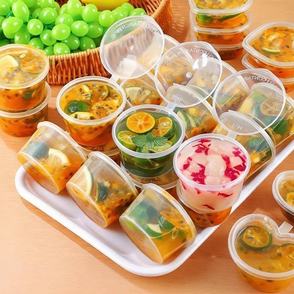 Фото Мини-контейнер для порционного хранения продуктов, герметичный лоток для еды, непротекающий контейнер для соуса, органайзер для кейтеринга, пикника и еды на вынос. №2