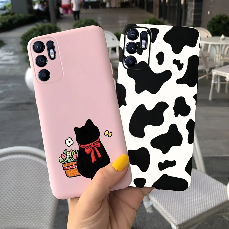 Чехол для OPPO Reno6 Z Модный мягкий защитный чехол с цветочным рисунком Reno 6 4G 5G CPH2251