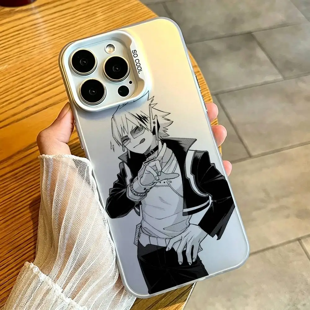 Чехол для телефона Denki Kaminari из аниме «Моя геройская академия» для iPhone 17, 16, 15, 14, 13, 12, 11 Plus, Pro Max, XS, серебристого цвета. (art.: 3920dcde72609) - 3920dcde72609