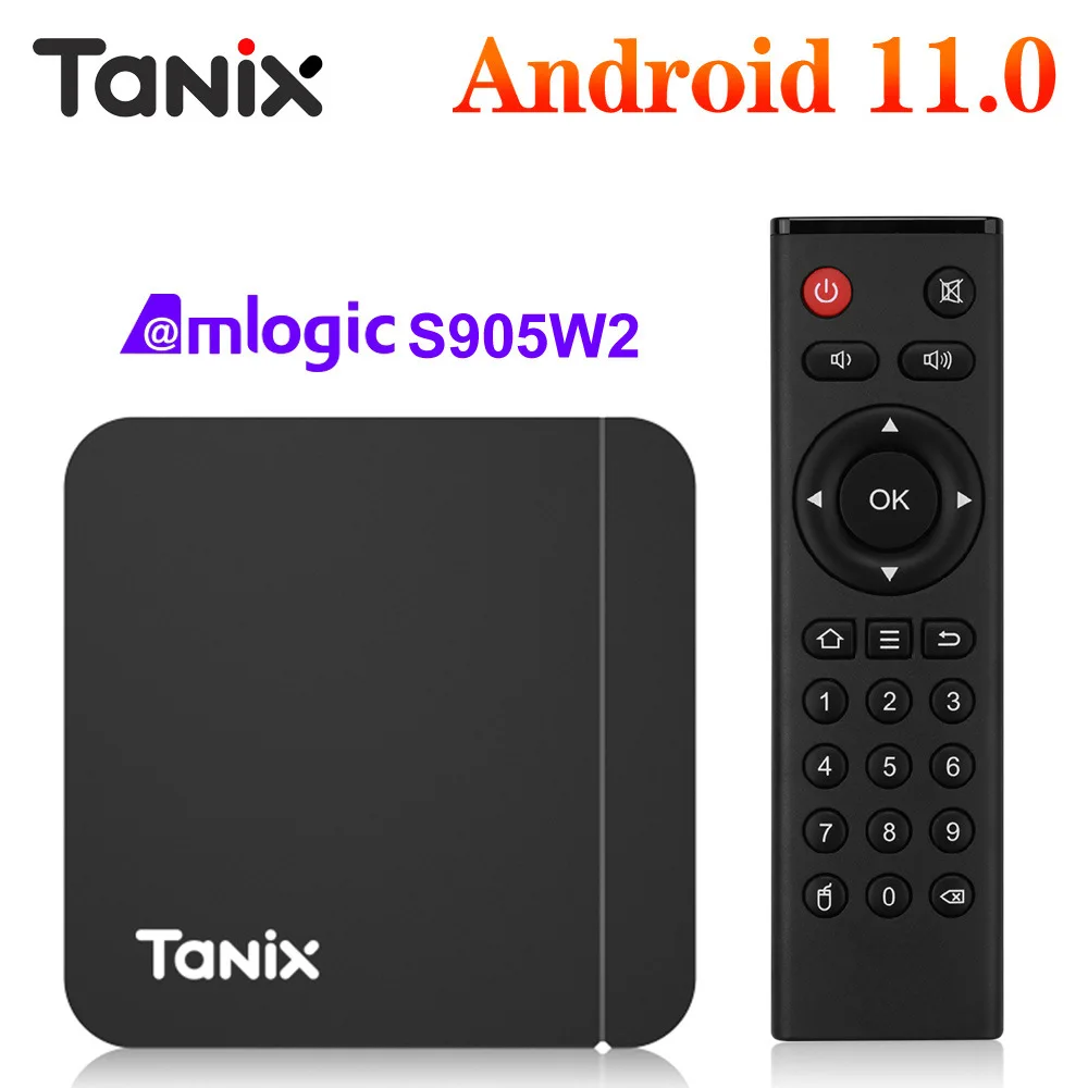 

Tanix W2 Smart TV Set Top Box TV receivers S905W2 Android 11 2.4&5G WiFi bluetooth box
